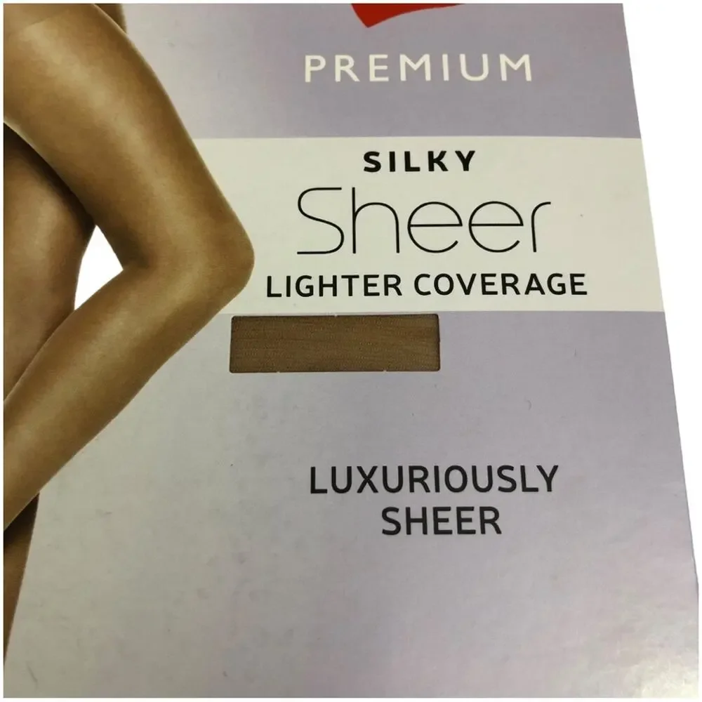 Hanes Silky Sheer Tummy Control Lightest Coverage Nude Pantyhose XL NWT